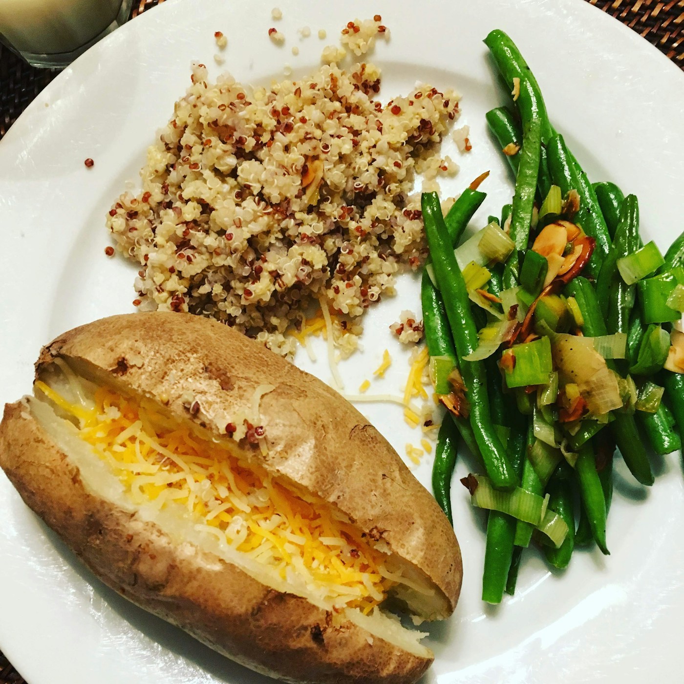 Freshly prepared loaded jacket potato